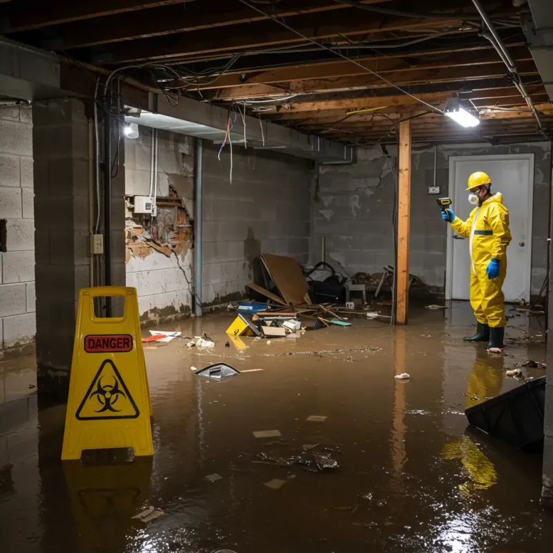 Flooded Basement Electrical Hazard in Midwest City, OK Property