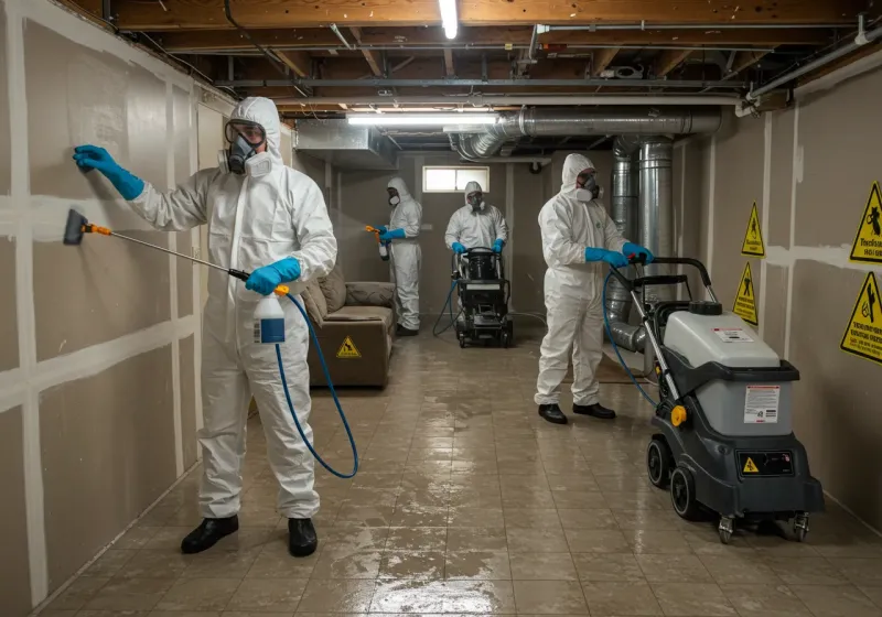 Basement Moisture Removal and Structural Drying process in Midwest City, OK